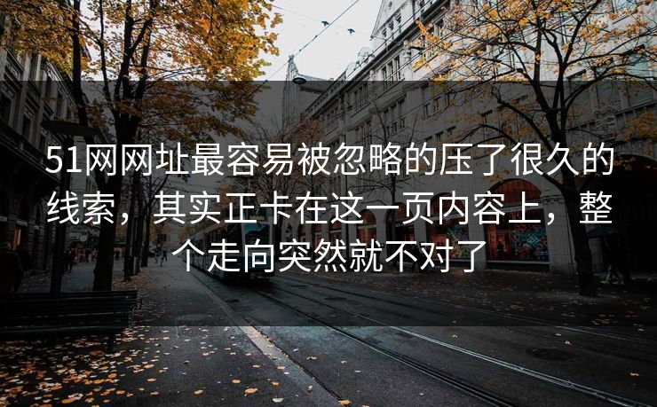 51网网址最容易被忽略的压了很久的线索,其实正卡在这一页内容上,整个走向突然就不对了